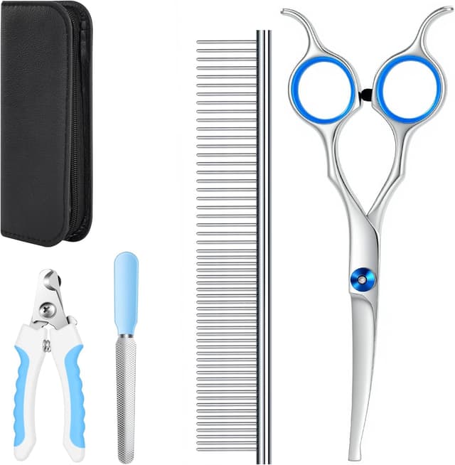 Detalle de WENDISI Dog Grooming Scissors Set with Safety Rounded Tips (4-piece kit)