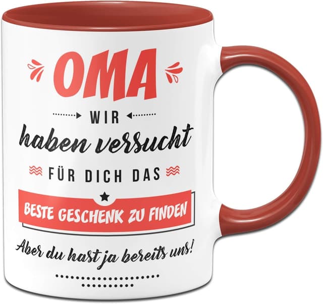 Imagen de Tassenbrennerei Tasse Oma 330ml Rot en OfertitasTOP