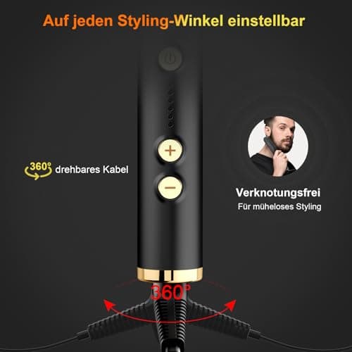 Detalle 2 de ANLAN Cepillo Alisador de Barba con 5 Niveles de Temperatura 🧔