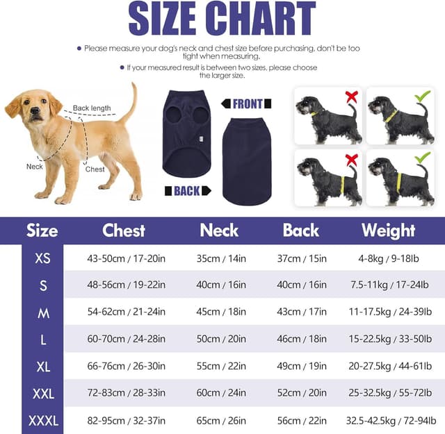 Detalle de BT Bear Dog Winter Coat Fleece Jacket Vest (Soft Warm) for Medium to Large Dogs in Blue