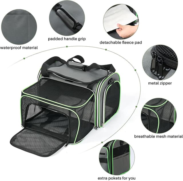 Thumbnail 6 de Gardner Pet Cat Carrier with Wheels (Medium) – Airline Approved Soft-Sided Travel Carrier for Cats & Small Dogs