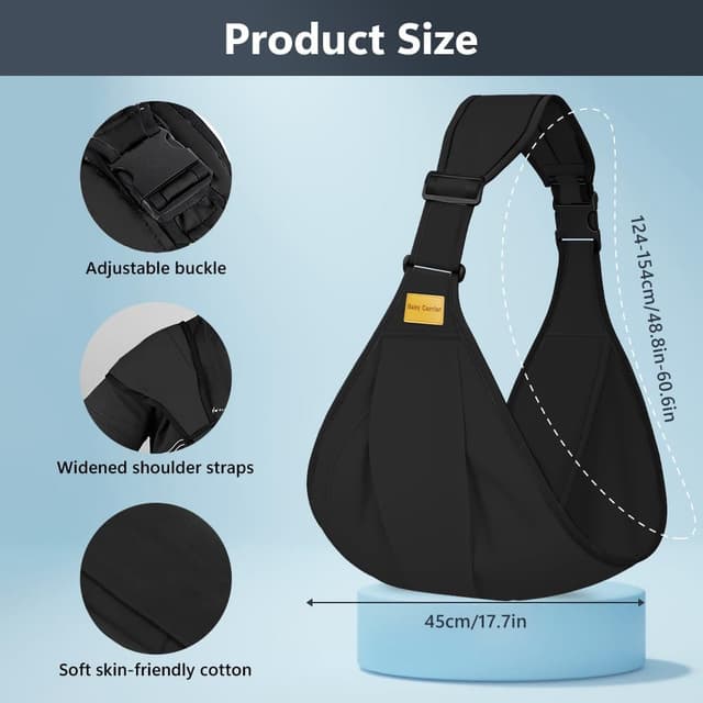 Detalle de AOOWU baby carrier, adjustable to 154 cm