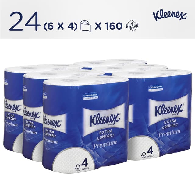 Thumbnail 1 de Kleenex 4‑Ply Quilted Toilet Roll 24-pack 🧻