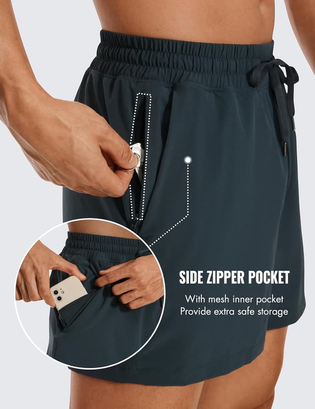 Detalle de Short de sport CRZ YOGA à séchage rapide pour homme avec poches (13/18/23 cm)