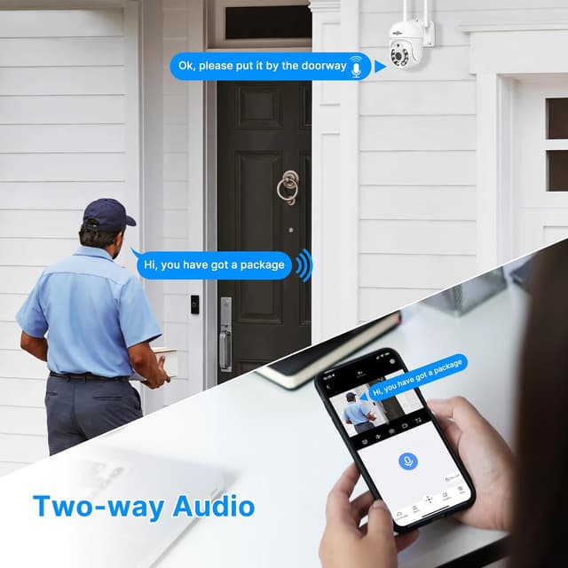 Thumbnail 5 de Hiseeu Kit videosorveglianza WiFi esterno 5MP con NVR 10CH, HDD 1TB e 4 telecamere PTZ