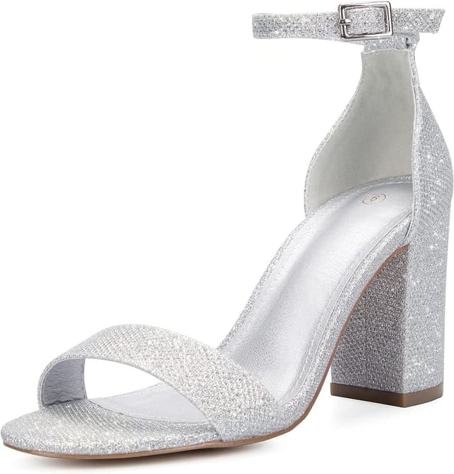 Detalle de COASIS Women’s Chunky Block Heels Open Toe Ankle Strap 3.5-Inch Heeled Sandals