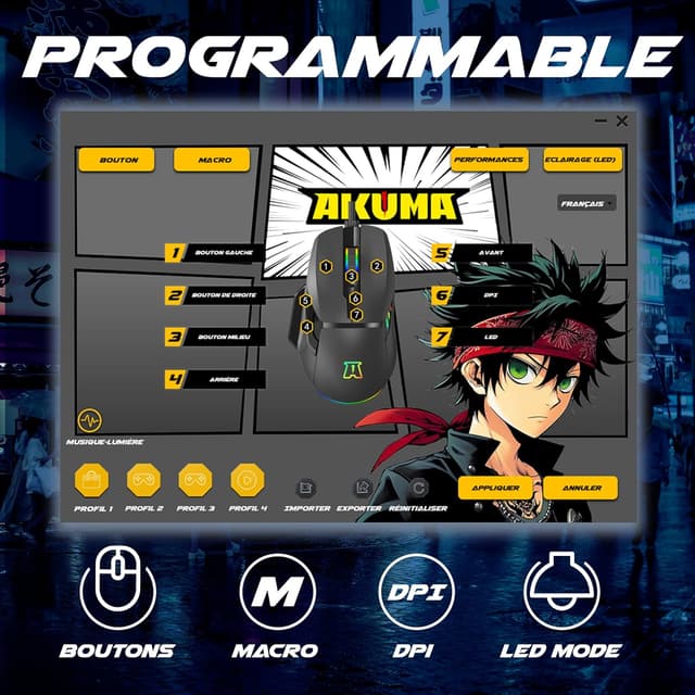 Thumbnail 5 de Akuma Souris Otaku M05 12800 DPI