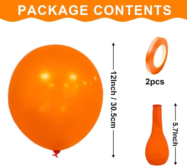 Thumbnail 1 de Teselife 100 Ballons Orange Mat 12 pouces 🎈