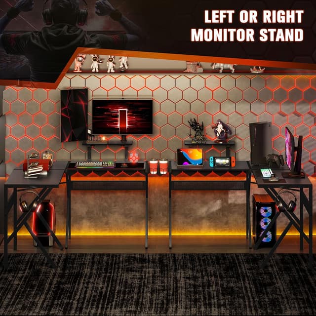 Thumbnail 6 de HOMCOM Bureau Gaming d'angle 125 x 125 cm