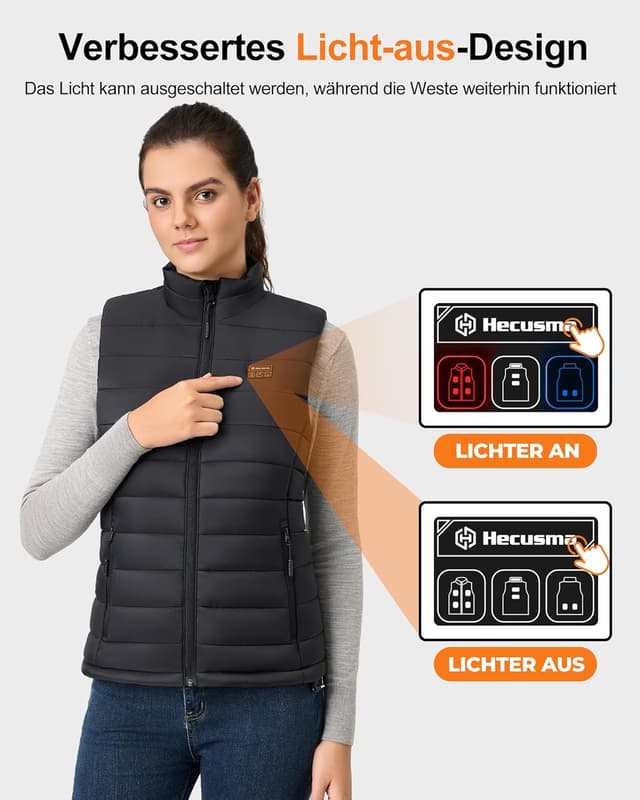 Thumbnail 5 de Hecusma Heizweste Damen mit 16000 mAh Powerbank für Skifahren