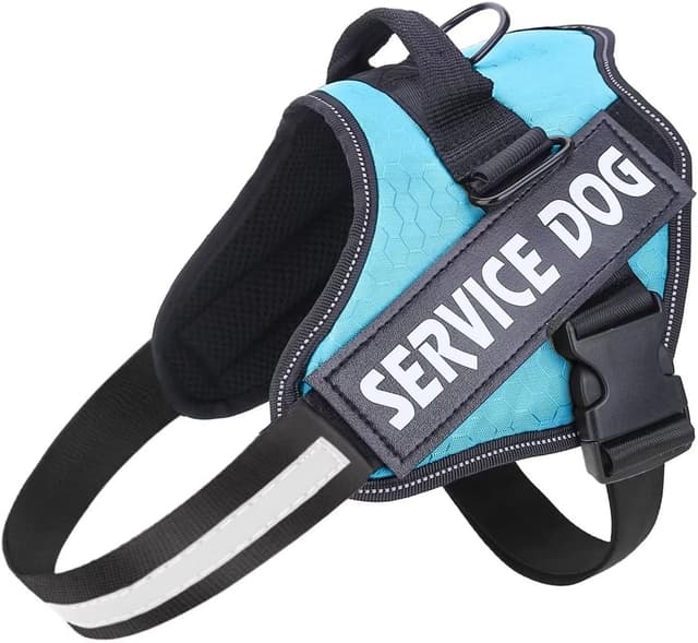 Detalle de Belababy Soft No Pull Dog Harness XS (Light Blue) – Adjustable assistance service vest with safety buckle