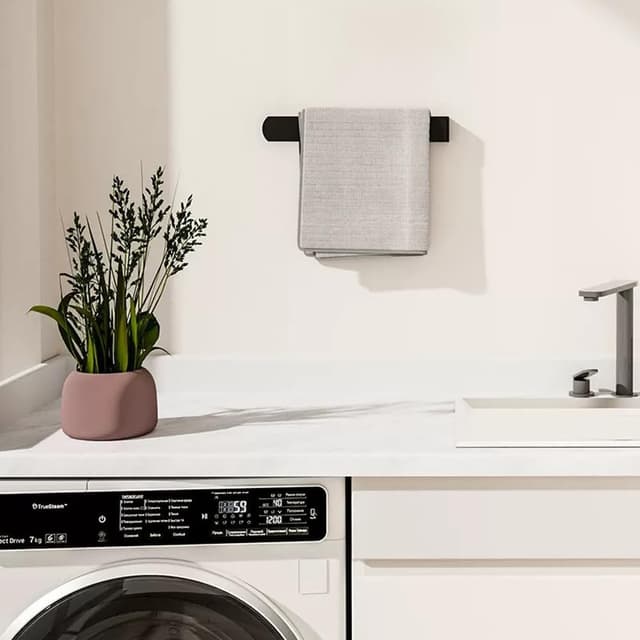 Thumbnail 6 de Porta Asciugamani Adesivo da Parete 22 cm in acciaio inox 304 SUS304 con adesivo 3M, nero opaco