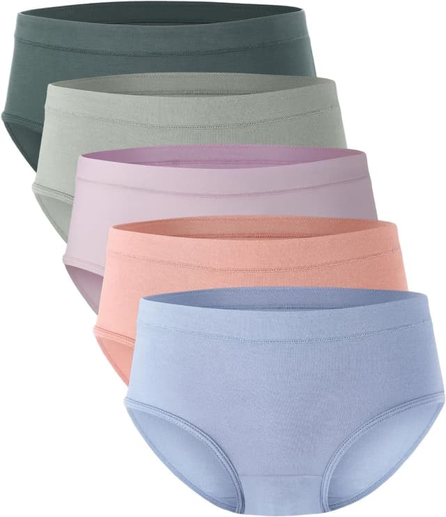 Detalle de BAMBOO COOL Women’s Underwear – Moisture-Wicking Briefs 5-Pack 🩲
