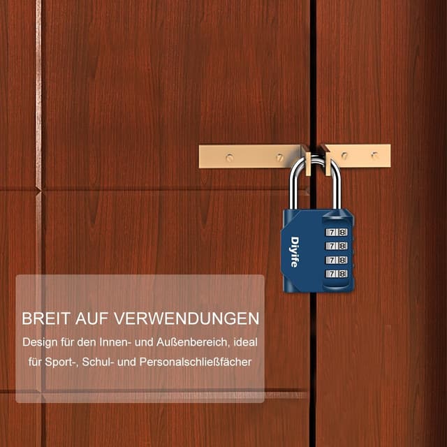 Detalle 2 de Diyife Zahlenschloss 4-stellig wasserdicht