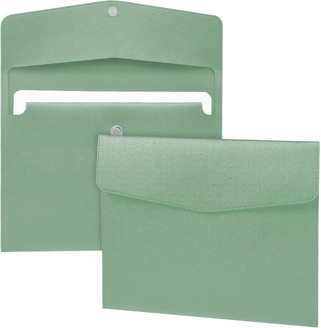 Detalle de OFFCUP porte-documents A4 en cuir PU imperméable – lot de 2 pochettes vertes