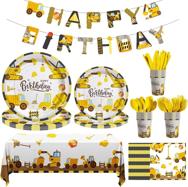 Detalle de Cecnamt Construction Birthday Decorations (170-Piece Set) for a Construction-Theme Party