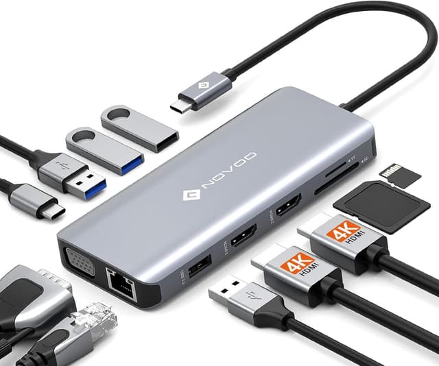 Detalle de NOVOO RM11 USB C Docking Station 100W ⚡