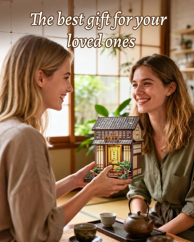 Thumbnail 6 de CUTEBEE Book Nook Kit Kirishima Cha-an – japanisches Teehaus zum Selberbauen als Miniatur für Erwachsene