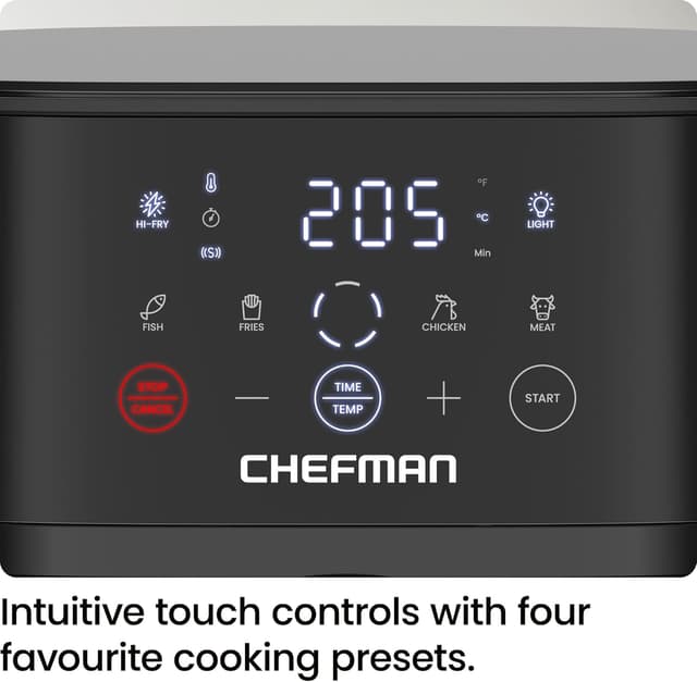 Detalle 2 de Chefman 5.7L Compact Air Fryer – Hi-Fry Technology, Touch Controls & Easy-View Window