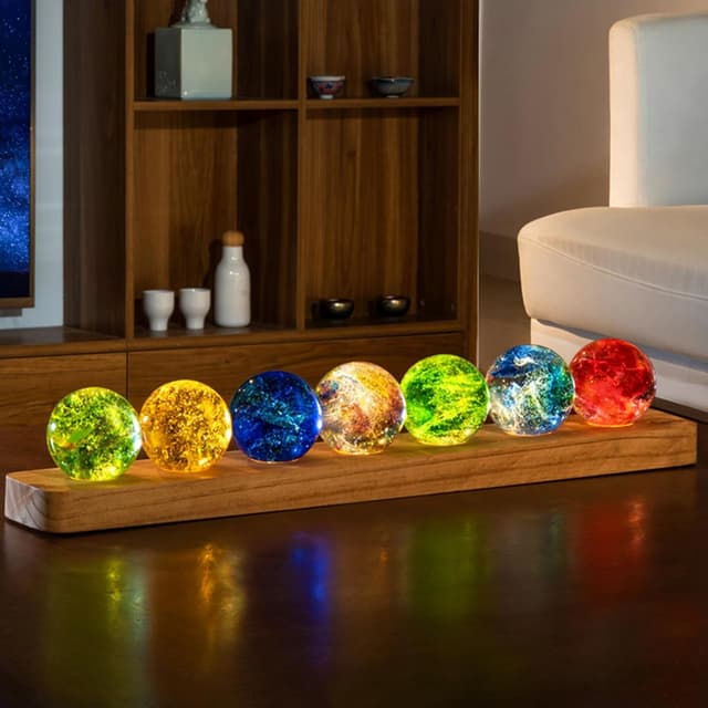 Imagen de 7 boules de cristal colorées 40 mm LED en OfertitasTOP