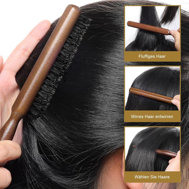 Detalle 2 de AISEELY Sleek Bun Bürste 2er Wildborste 💇