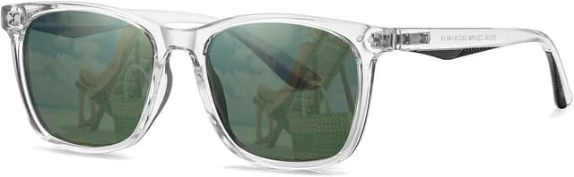 Detalle de Musivon Occhiali da sole polarizzati unisex vintage quadrati con lenti UV400 (TR90)