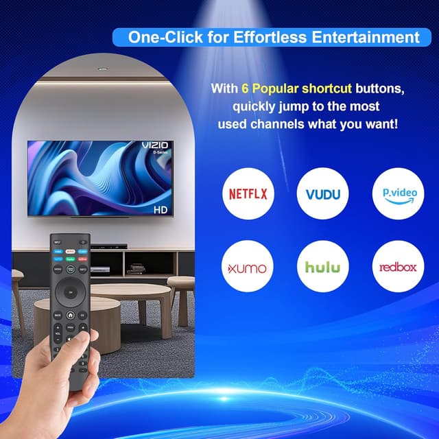 Detalle de ZYK Pack of 2 Universal Vizio Smart TV Remote Replacements (IR, No Setup) with 6 Shortcut Buttons