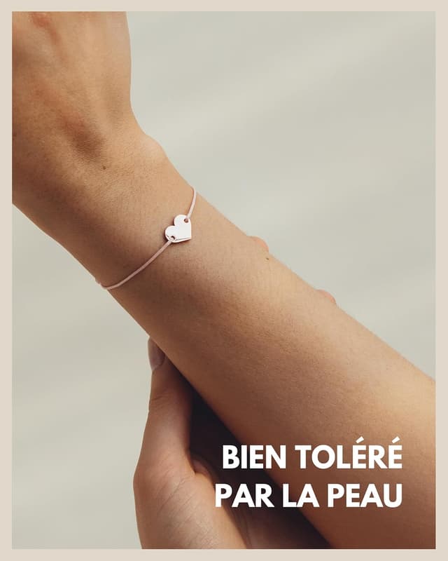 Detalle de Bracelet d’amitié pour 2 GD GOOD.designs (EST. 2015) avec bracelet cœur en or rose 18 carats personnalisable