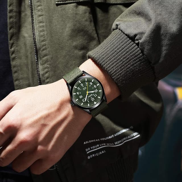 Thumbnail 6 de HANPOSH Herren Militär-Uhr mit Datum