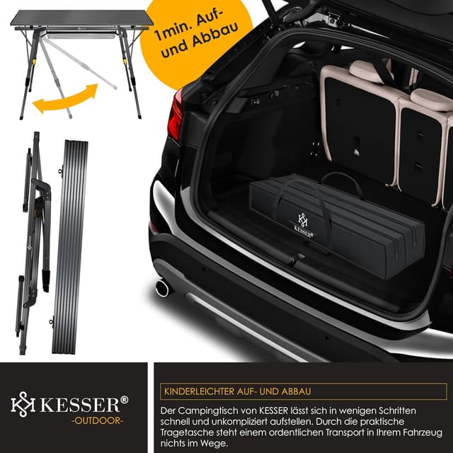 Thumbnail 5 de KESSER Campingtisch faltbar 90x53 cm Holz-Optik