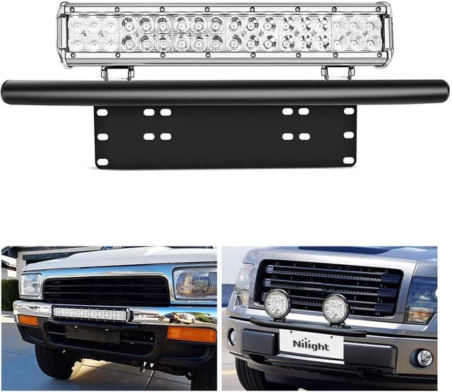 Detalle de Nilight 90021B Light Bar Mounting Bracket for Front License Plate Frame (Off-Road LED Lights)