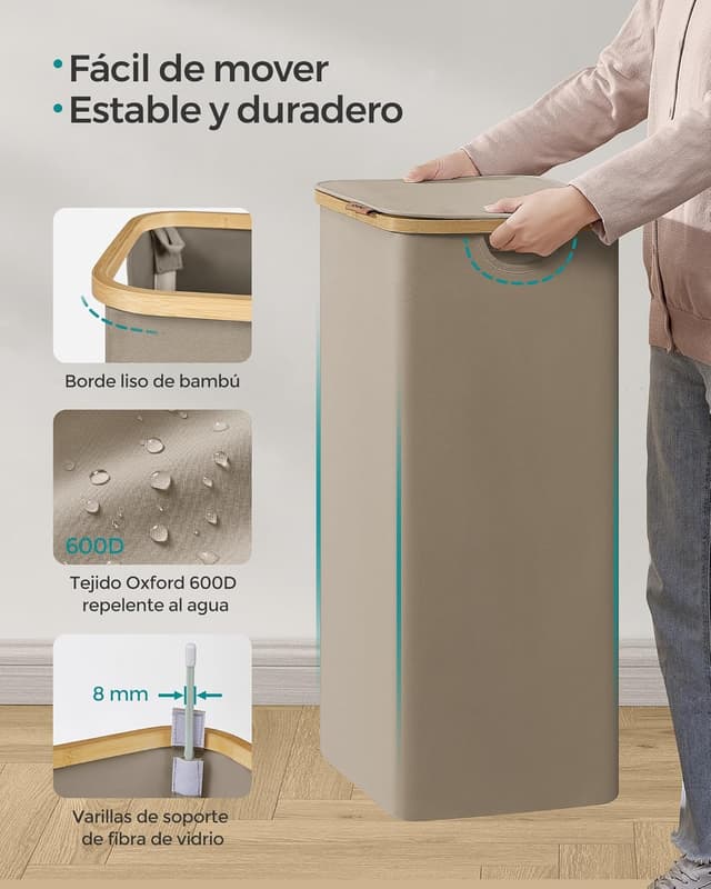 Thumbnail 6 de SONGMICS Cesto de Ropa 90 L LCB509N01V1