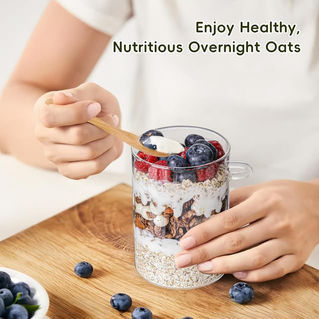 Thumbnail 6 de MHDCLY Overnight Oats Containers with Lids (16oz) — 4-Pack Glass Meal Prep Jars