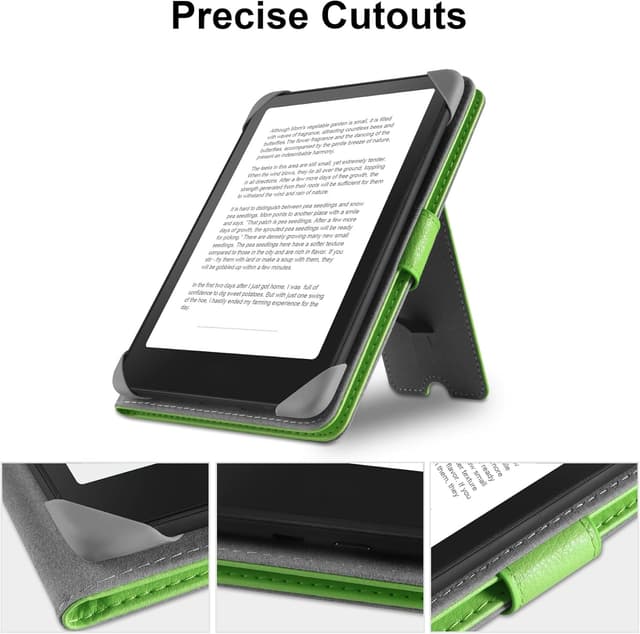 Detalle de HoYiXi Universal Case for 7-inch eReaders (light green) with foldable stand & built-in pocket