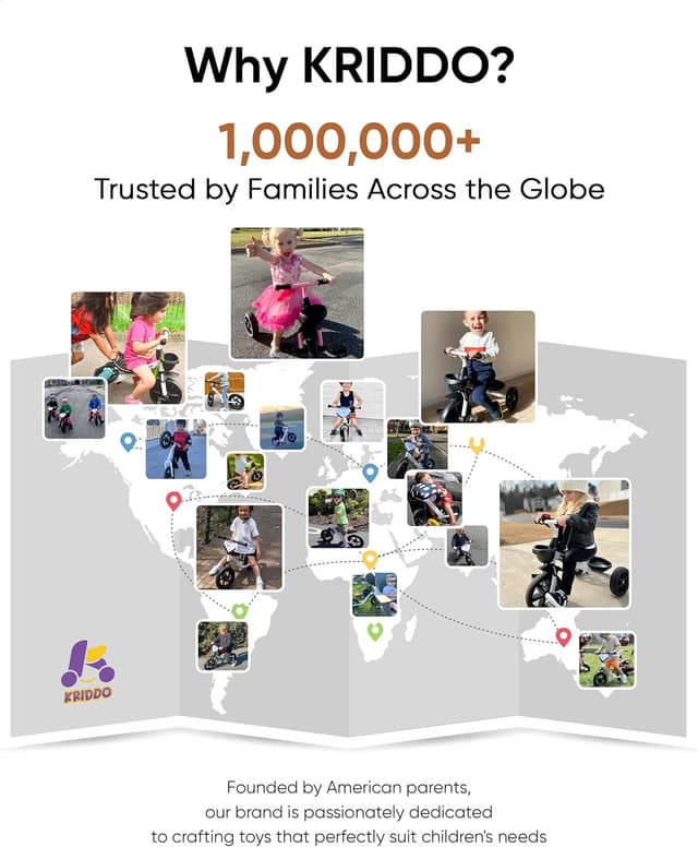 Thumbnail 5 de KRIDDO Tricycle for 2-5 Year Olds — Toddler Trike 24 months 🎲