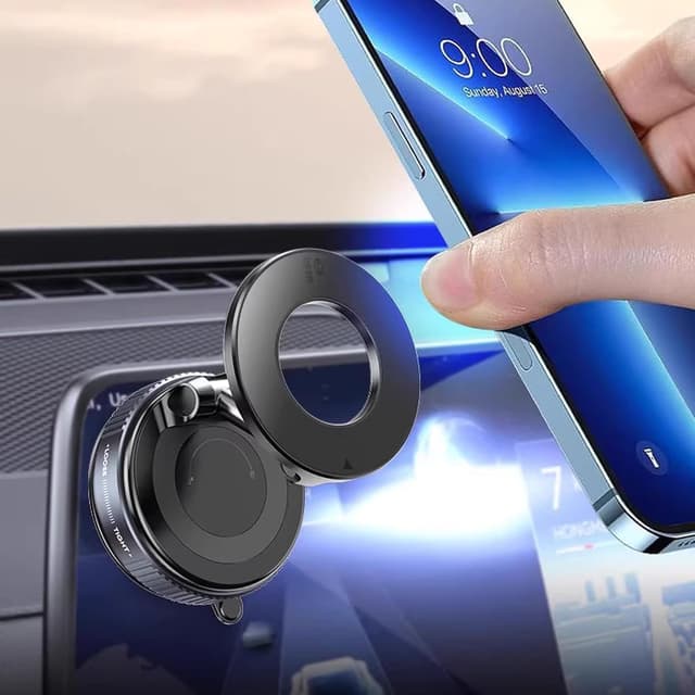 Detalle de DOPKUSS Vakuum Magnetische Handyhalterung Vmag-S1 fürs Auto (360° drehbar, Saugnapf, klappbar) – Schwarz