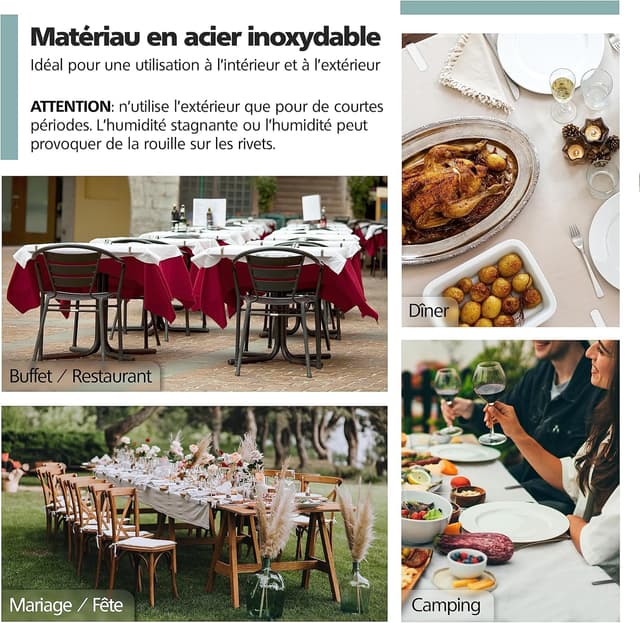 Detalle de Virea (lot de 8) pinces à nappe en acier inoxydable argent pour tables jusqu’à 3 cm d’épaisseur