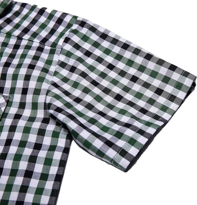 Thumbnail 6 de Bienzoe Boys Checked Shirt for Son – Kids short sleeve button-up for school, church and parties