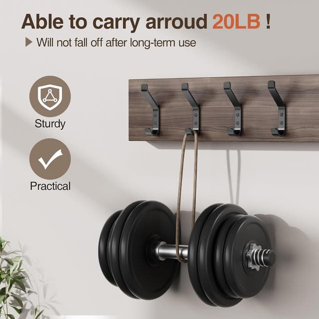 Detalle 2 de Lot de 20 patères à visser Josmimic noires (10 cm) pour panneaux acoustiques