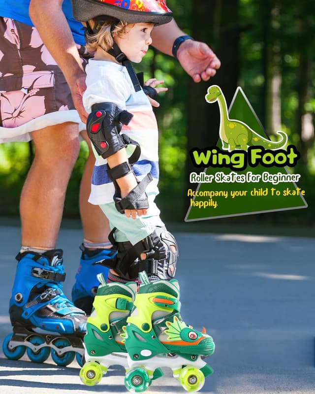 Thumbnail 3 de WESKIFAN Dinosaurio Patines para Niños Patines 4 Ruedas Ajustables