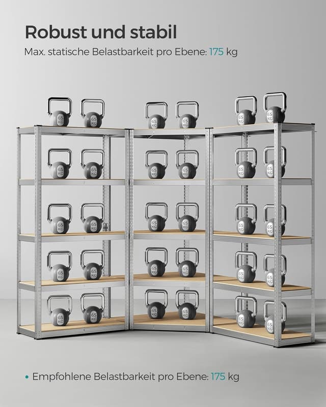 Thumbnail 6 de SONGMICS GLR070E03 Eckregal 5 Ebenen, Schwerlastregal đȘ”