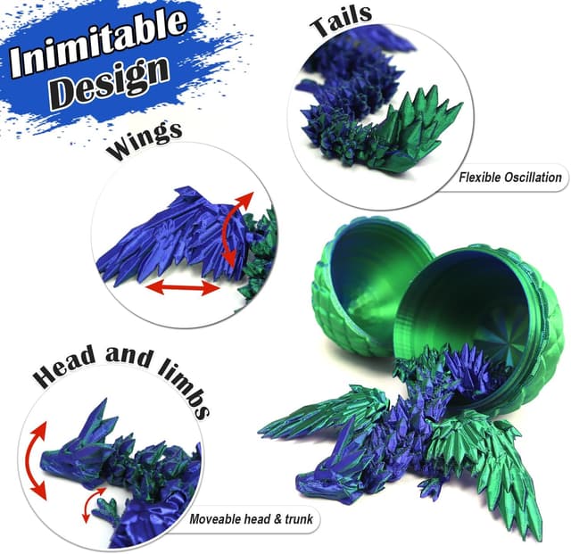 Detalle 1 de DUOCIYUAN 3D Drachenei im Ei