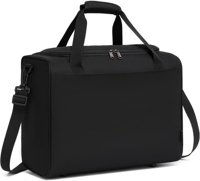 Detalle de KONO Ryanair Handgepäck-Tasche 40x30x20 cm – 24-Liter Weekender mit Schultergurt (Schwarz)