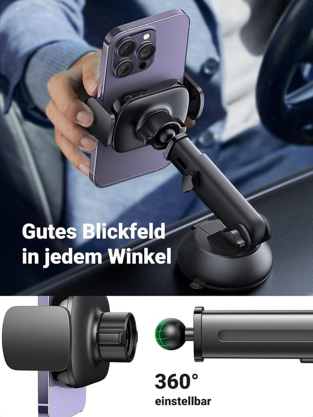 Detalle 2 de UGREEN Handyhalterung Saugnapf 360° fürs Auto