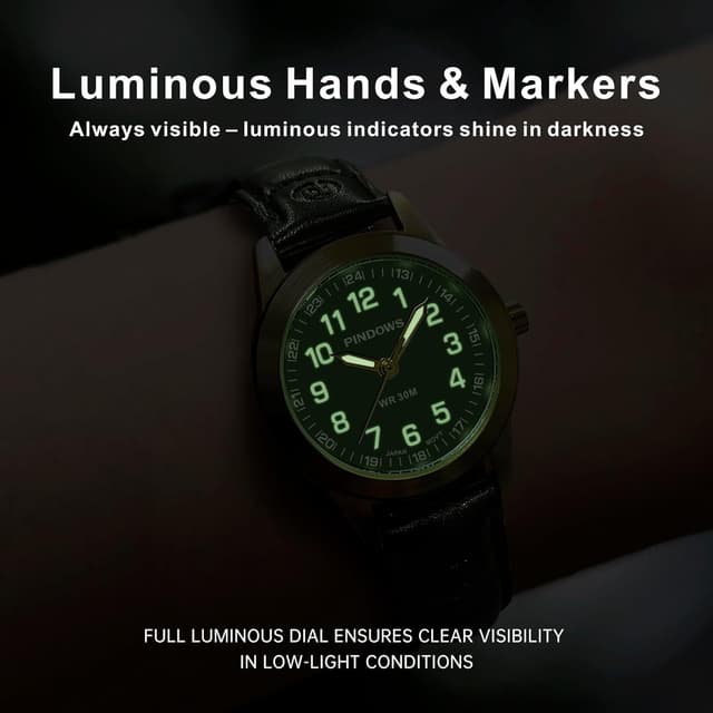 Thumbnail 4 de PINDOWS Damenuhr Quarz mit Lederarmband