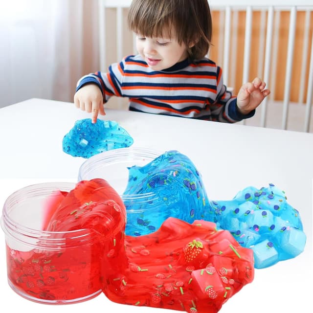Detalle de UIVIEHIR Jelly Cube Clear Slime Kit (8-Pack) for Kids—Crunchy, Scented Stress-Relief Slime