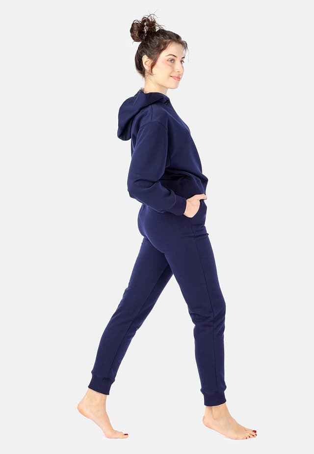 Detalle de Bellivalini sweat à capuche femme court BLV208 en coton (coupe crop)