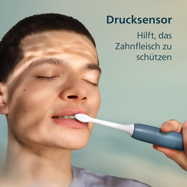 Detalle de Philips Sonicare Series 4100 Schallzahnbürste HX4046/48 – 4 Putzeinstellungen, Drucksensor, Reiseetui