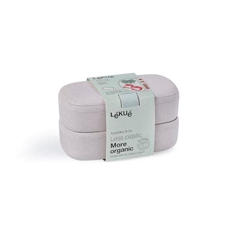 Detalle 1 de Lékué Lunch Box Organic 🍱 Doble para transportar alimentos 1000 ml