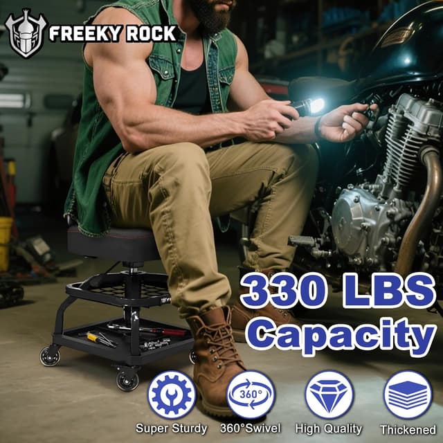 Thumbnail 6 de FREEKYROCK Rolling Shop Stool 330 LBS